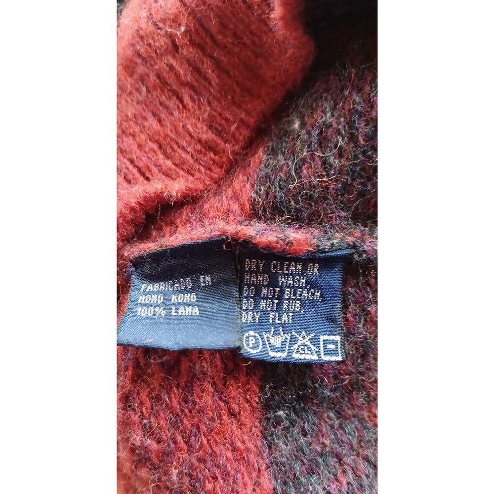 Retro 90s Grunge Men's Medium Fuzzy Wool Ombre Stripe Pullover Sweater Indie Y2K - Picture 6 of 6